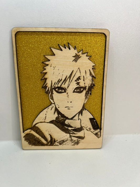 Carte en bois - Naruto - Gaara