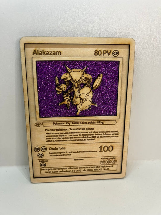 Carte en bois - Pokémon - Alakazam