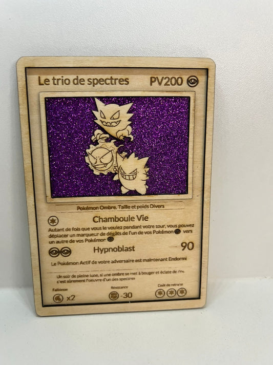 Carte en bois - Pokémon - Trio de Spectres