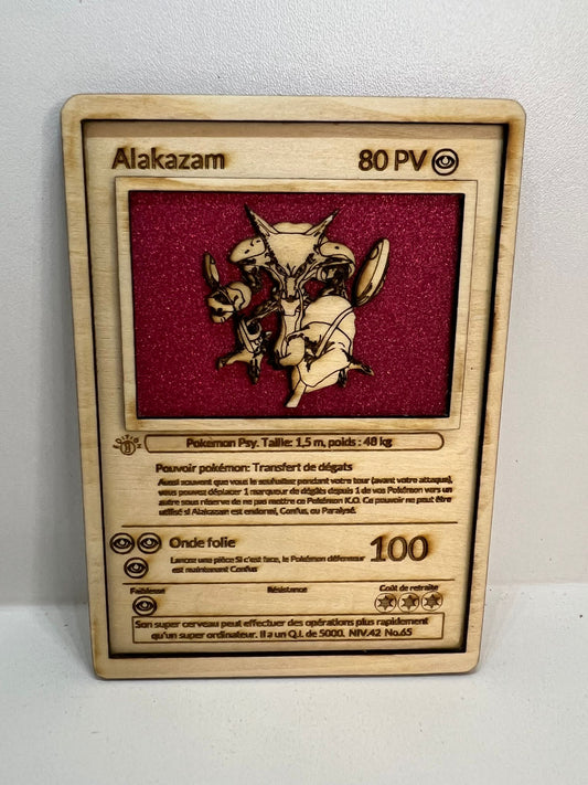 Carte en bois - Pokémon - Alakazam
