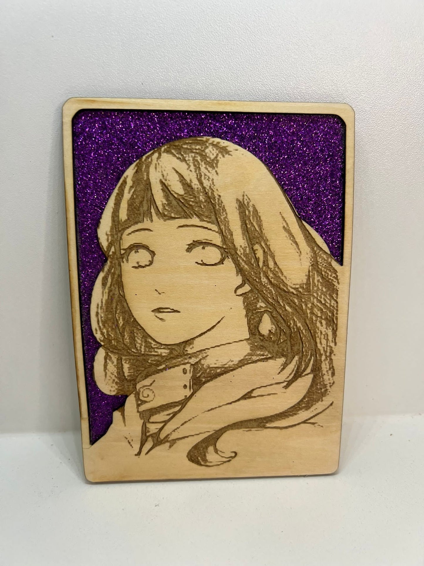 Carte en bois - Naruto - Hinata