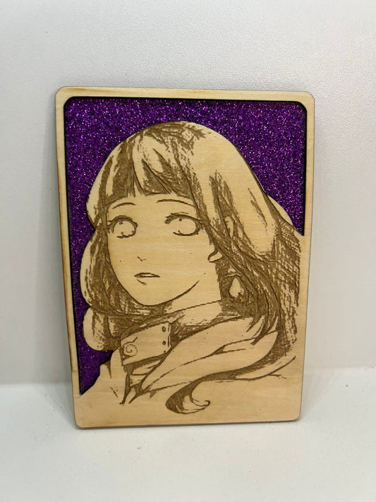 Carte en bois - Naruto - Hinata