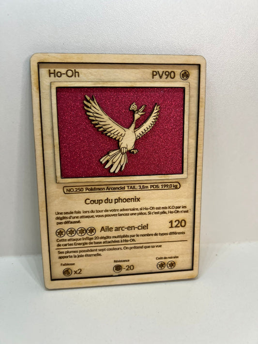 Carte en bois - Pokémon - Ho-Oh