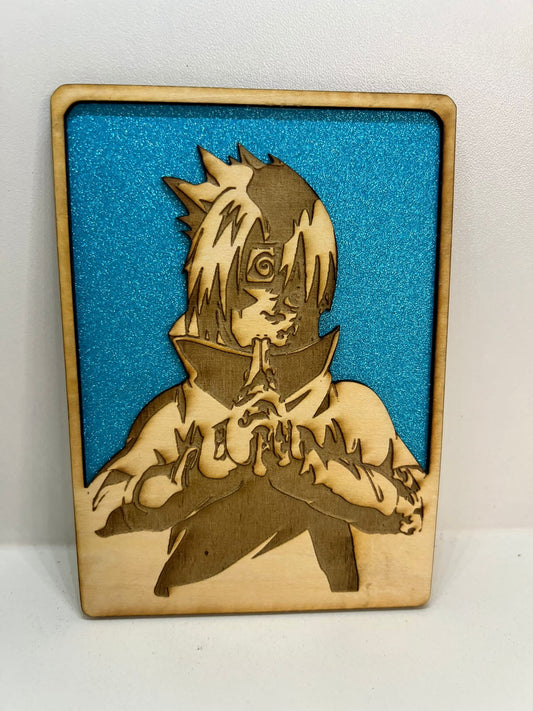 Carte en bois - Naruto - Sasuke