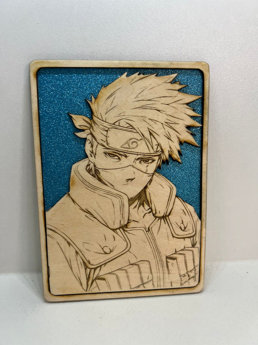 Carte en bois - Naruto - Kakashi
