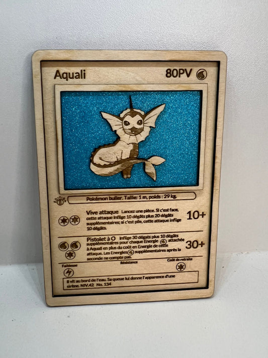 Carte en bois - Pokémon - Aquali