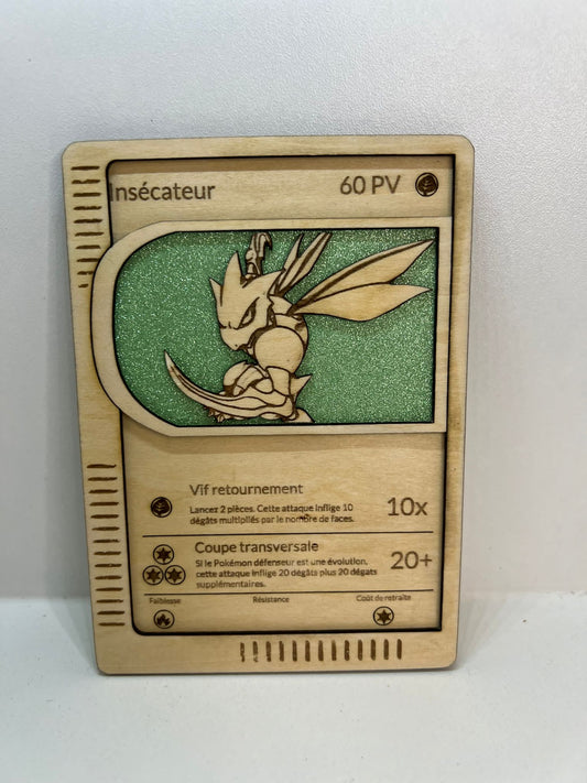 Carte en bois - Pokémon - Insécateur