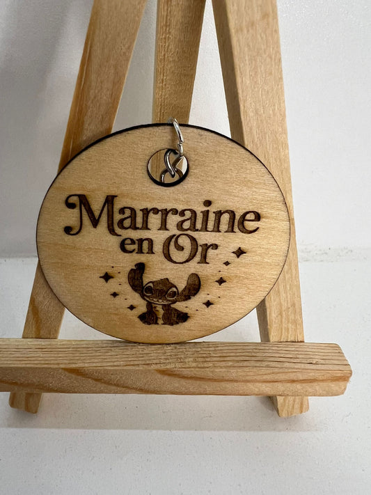 Porte-clés - Marraine en Or