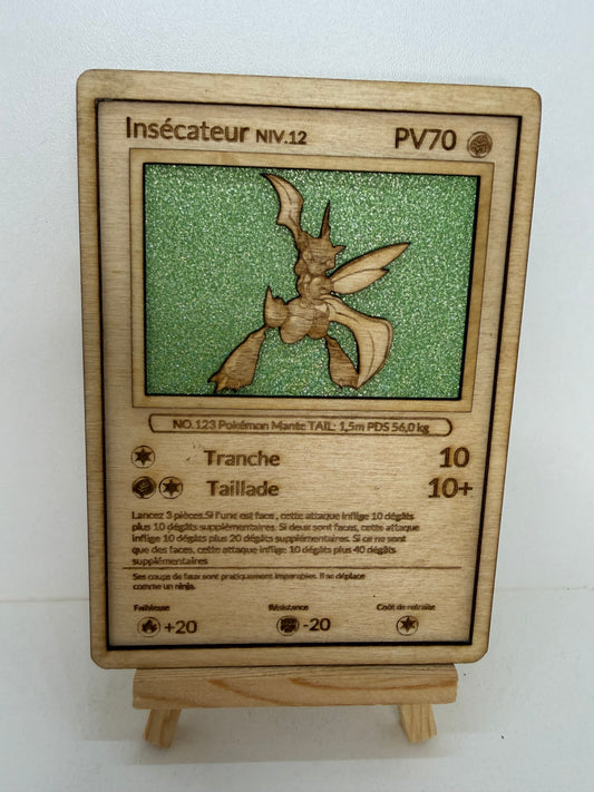 Carte en bois - Pokémon - Insécateur