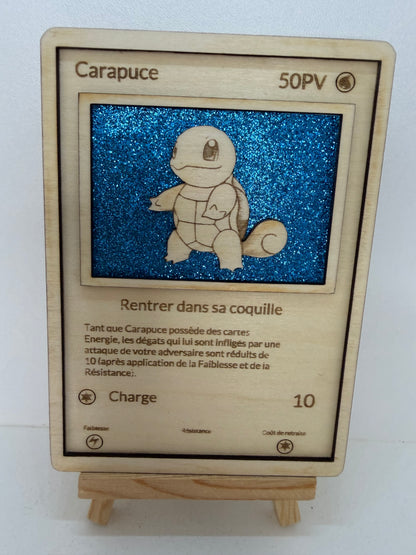 Carte en bois - Pokémon - Carapuce